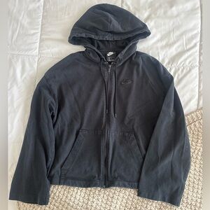 Nike Black Zip-Up Hooded Sweatshirt